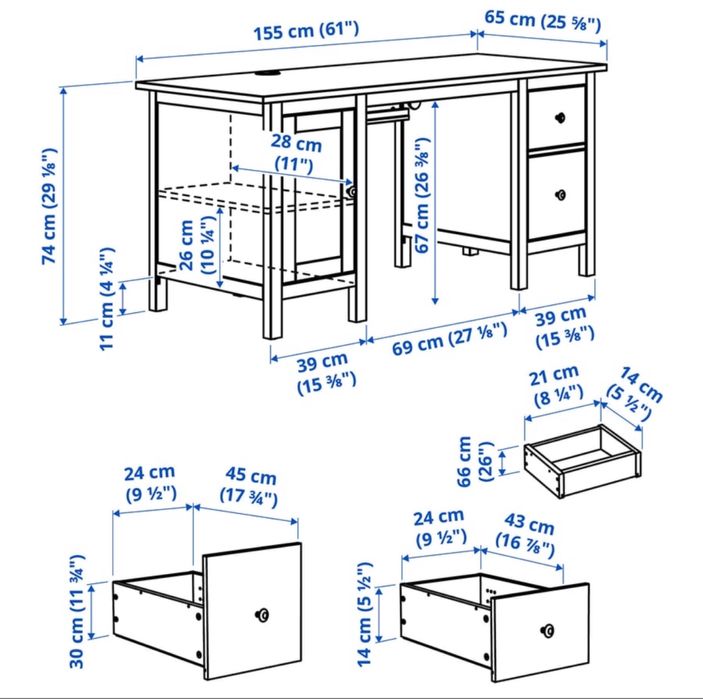 Biurko ikea hemnes sosnowe / dostawa