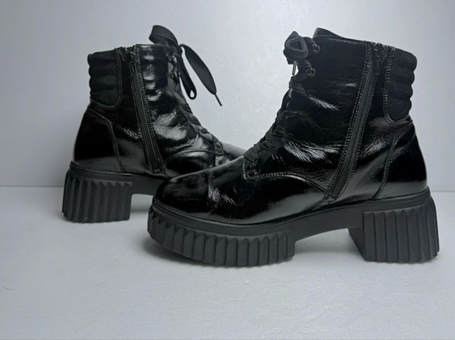 Waldläufer czarne botki damskie skóra naturalna tęgość H r.42 wkł: 27