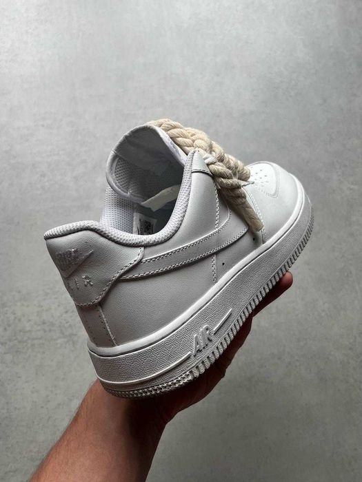 Nike Air Force 1 Low White Rope Laces 42 custom jak nowe