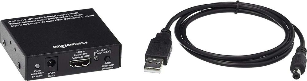 Amazon Basics ekstraktor Audio konwerter HDMI na HDMI 4K RCA Spdif