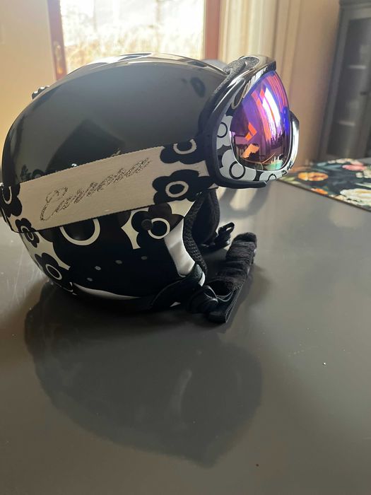 kask narciarski damski z goglami