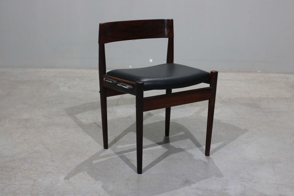 Cadeiras Grete Jalk da déc. 60 em pau santo e couro | Mid Century