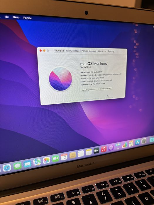 MacBook Air 13” 2017 | Intel i5 | 8 GB RAM | SSD | Stan bardzo dobry