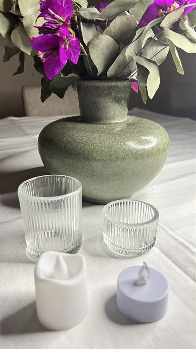 48 Candle Holders + 48 LED Candles for Parties, Ceremonies, and Weddings
