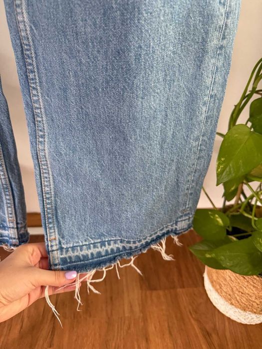 Jeansy BALL postrzępionym dołem a'la vintage 100% cotton high waist 29/32 Baserena jeans
