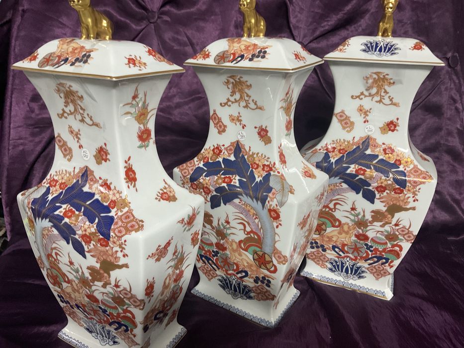 Talha samurai vista alegre porcelana pintura manual com 46 cm