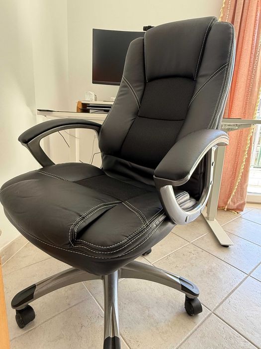 Cadeira de secretária de pele sintética STEPH preto