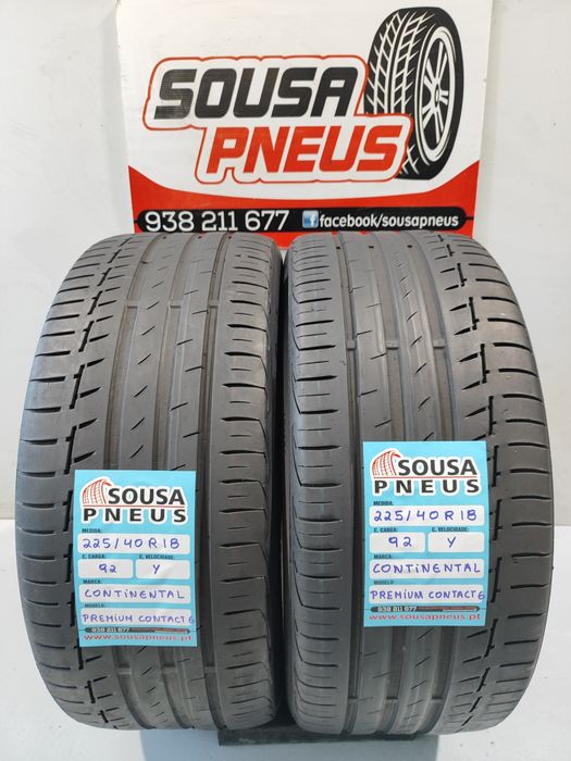 2 pneus semi novos 225-40R18 Continental Contact 6 - Oferta dos Portes