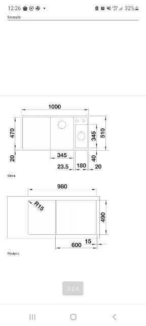 zlew granitowy z baterią
