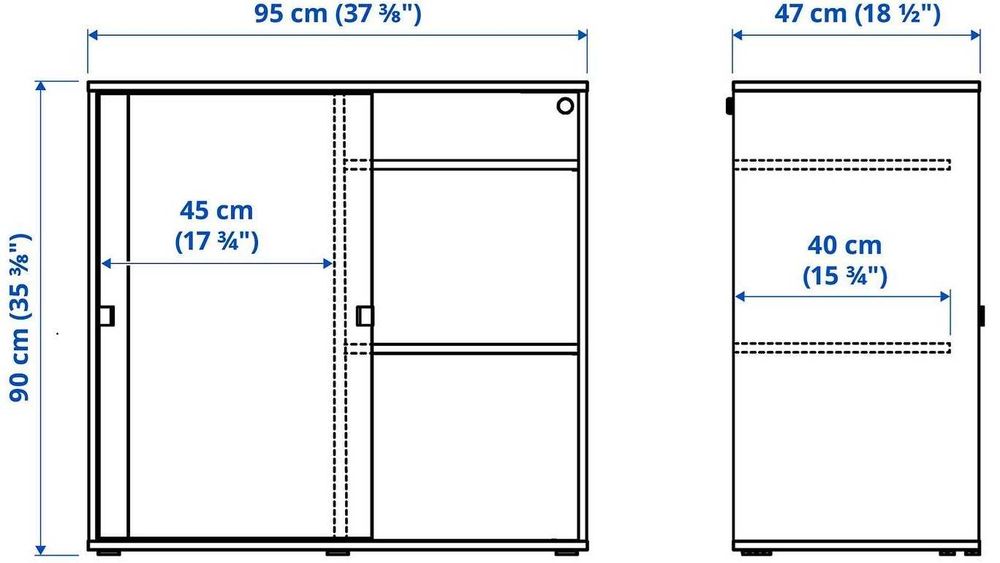 Armário VIHALS c/ Portas Deslizantes – Branco (95x47x90 cm)