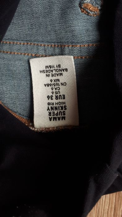 Spodnie ciążowe jeansy dżinsy długie h&m rozm 36 pas ciążowy gratis