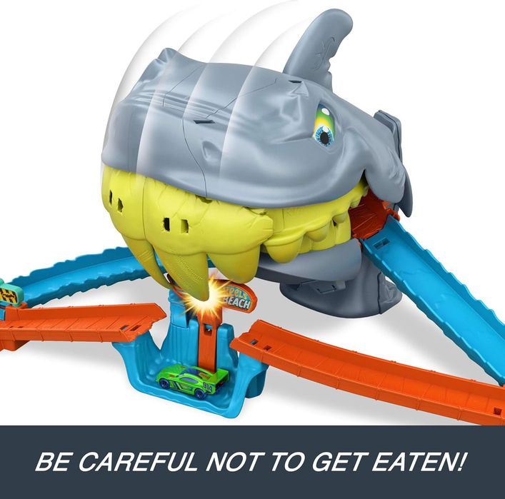 Трек Hot Wheels City Shark Chomp Beach
