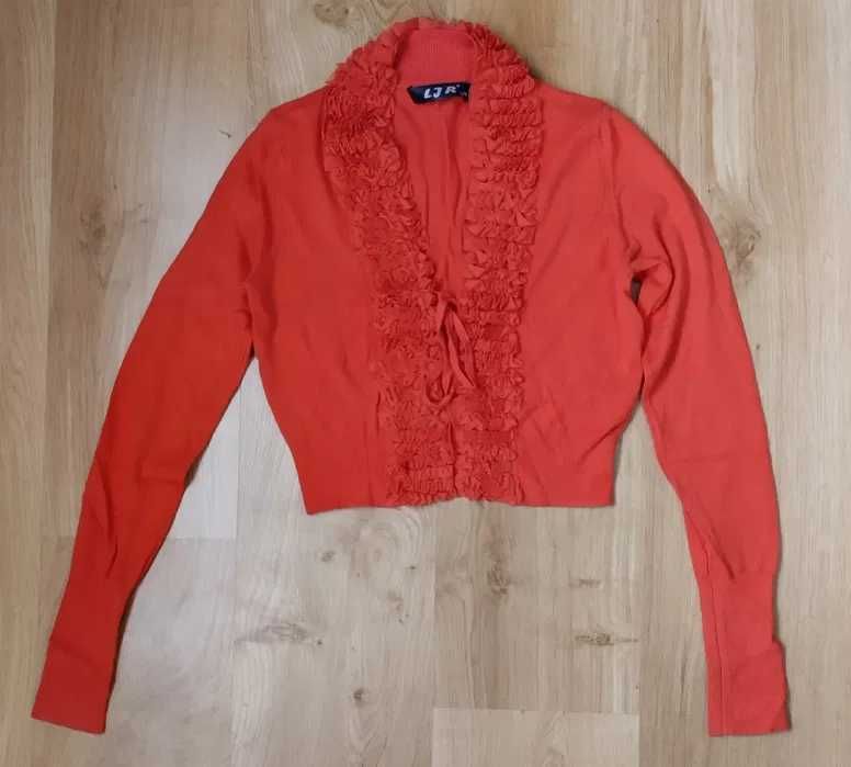 Sweter krótki w kolorze malinowym