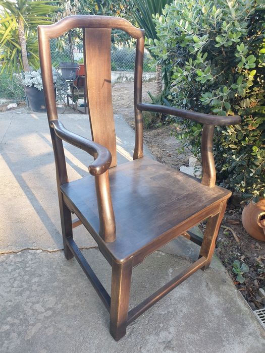 Large, rare, antique Chinese-style high-back armchair