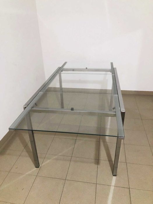 Mesa de vidro extensivel