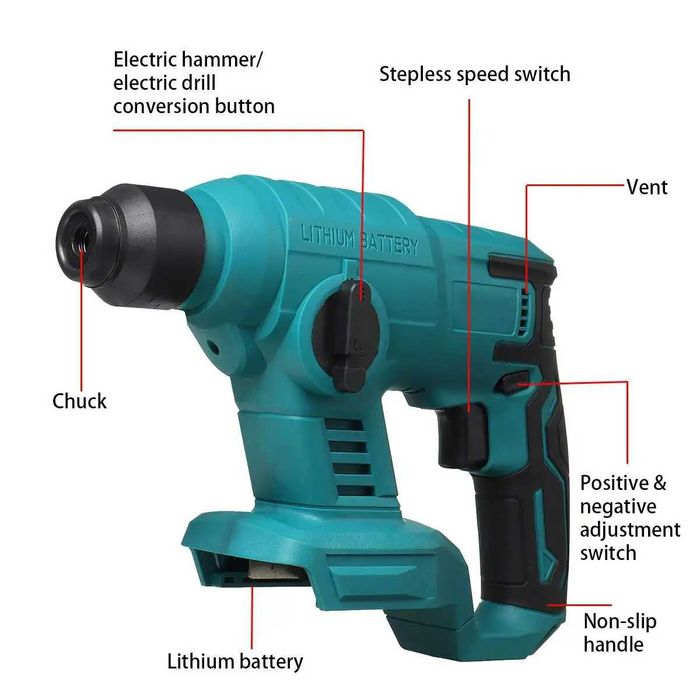 D52-Berbequim martelo elétrico 1000w 3600rpm impacto