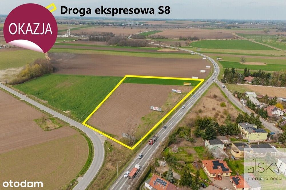 Atrakcyjne działki przemysłowe przy węźle S8