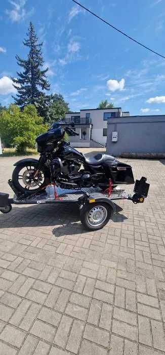 Przyczepa motocyklowa Lorries MT-01 wypożyczalnia Łódź. Wynajem
