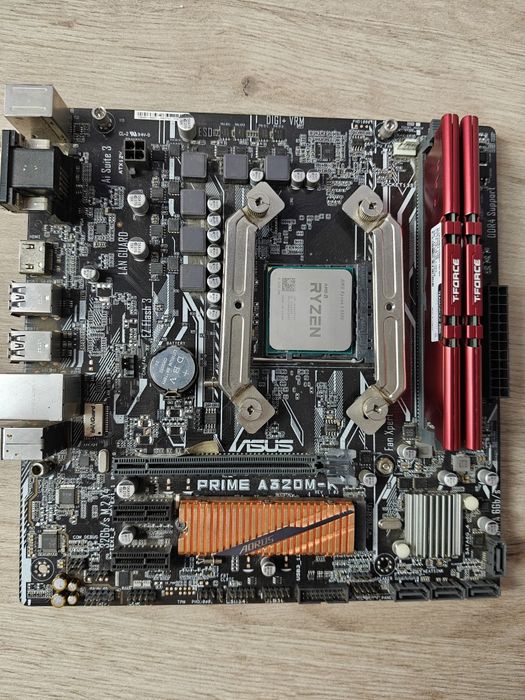 Комплект ам4 для збірки пк, процесор 5500 Asus A320mk ddr4 2x8 3200mhz
