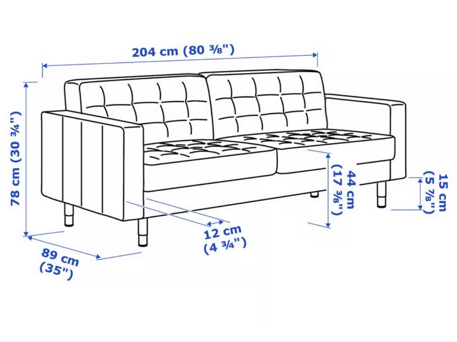 Sofa IKEA skóra naturalna