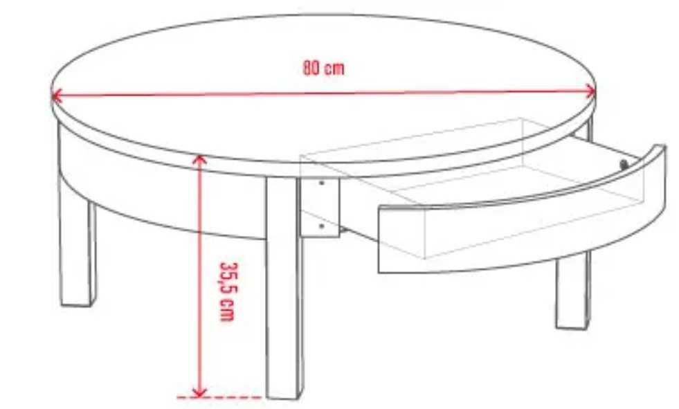Stolik kawowy niski VOX Simple biały 80cm