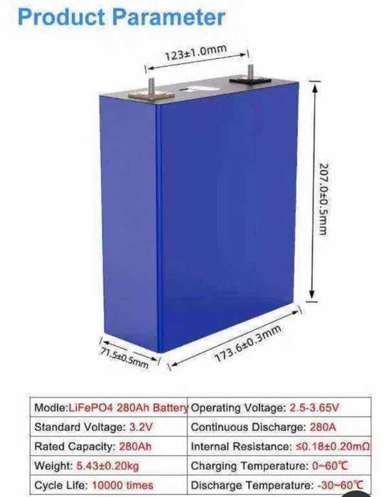 Комірки LiFePo4 280AH —  Надійність Під Час Відключень Світла!