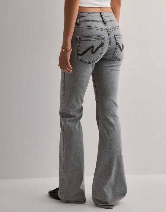 Nelly Szare spodnie jeans dzwony 38/M jeansowe