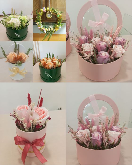 Caixinhas de rosas de sabão