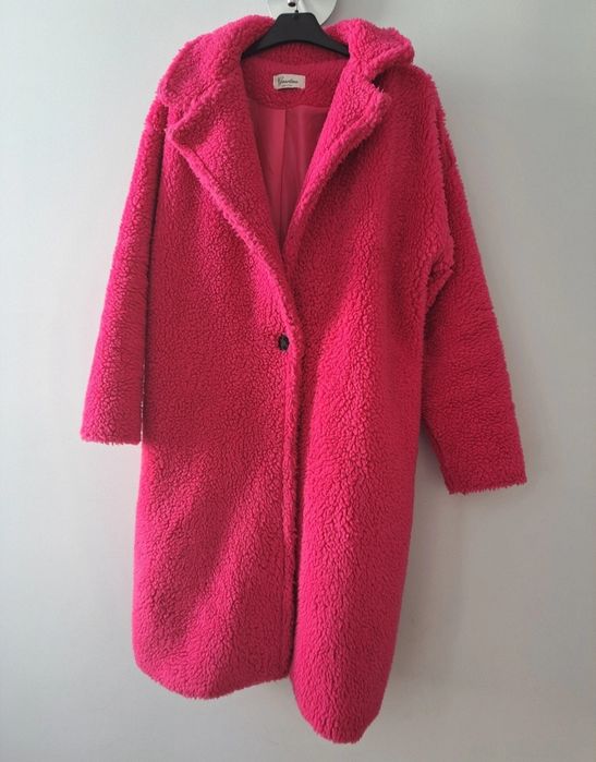 Casaco comprido rosa fushia tamanho únicoo