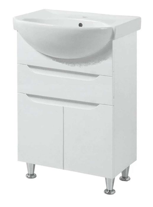 Новый комплект: ГЛУБОКАЯ раковина и тумба в ванну. Ширина 56 см.