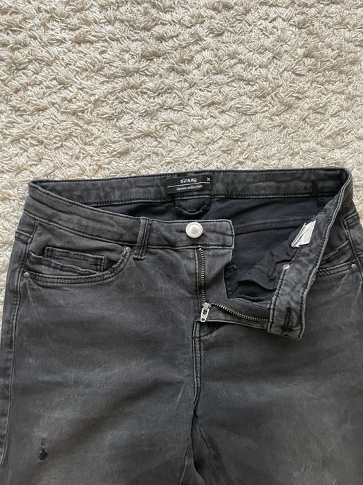 Sinsay spodnie rurki/skinny, rozmiar S/36, czarne