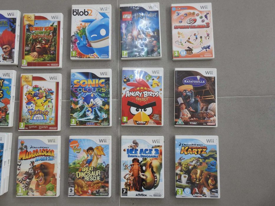 Jogos Nintendo Wii colecionáveis Super Mario/Sonic/Kong