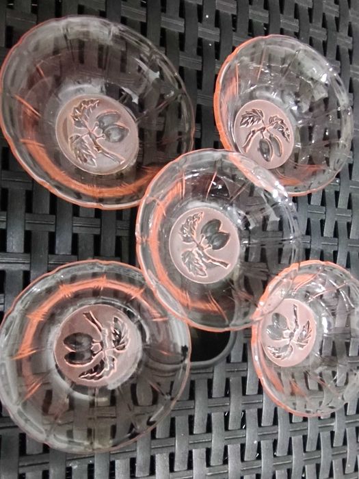 Konfiturówki miseczki rozalinowe śliwki Hortensja miniaturki 5szt