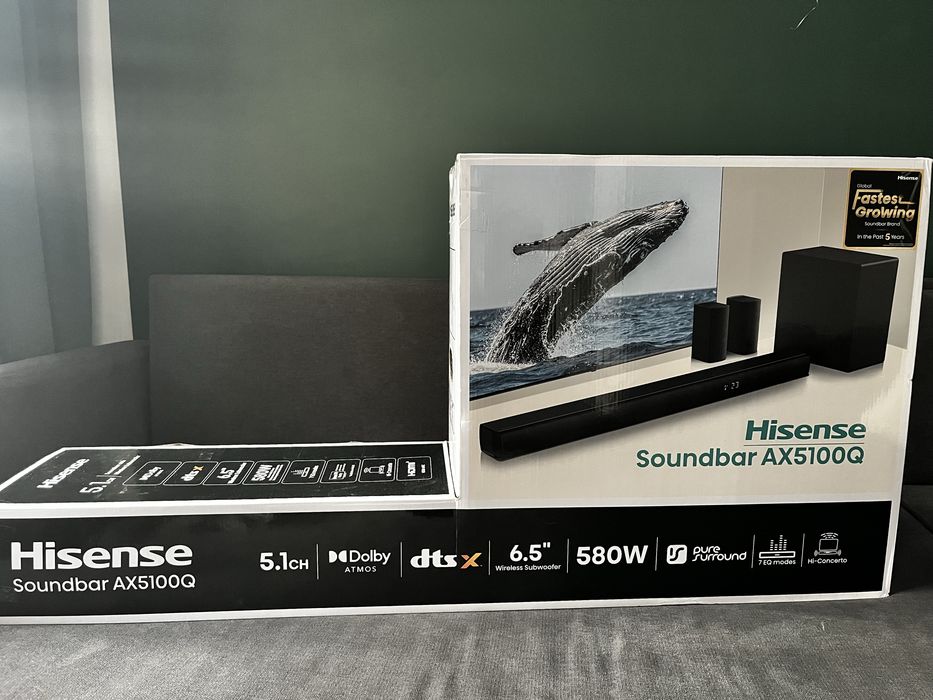Hisense AX5100Q 5.1 Dolby Atmos DTS:X – jak nowy, komplet