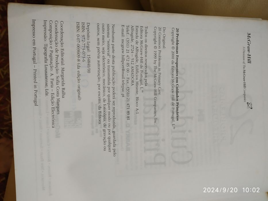 Livro, Cuidados Primários, autor Barry Weiss