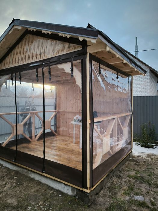 М’які вікна ПВХ, рідке скло, вітрозахисна  москитна  сітка