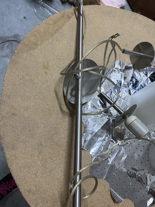Candeiro com 3  lampadas 3 cilindros em vidro fosco