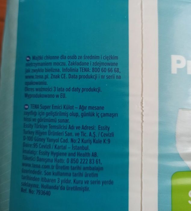 Majtki chłonne Tena ProSkin Super L - 2 opakowania