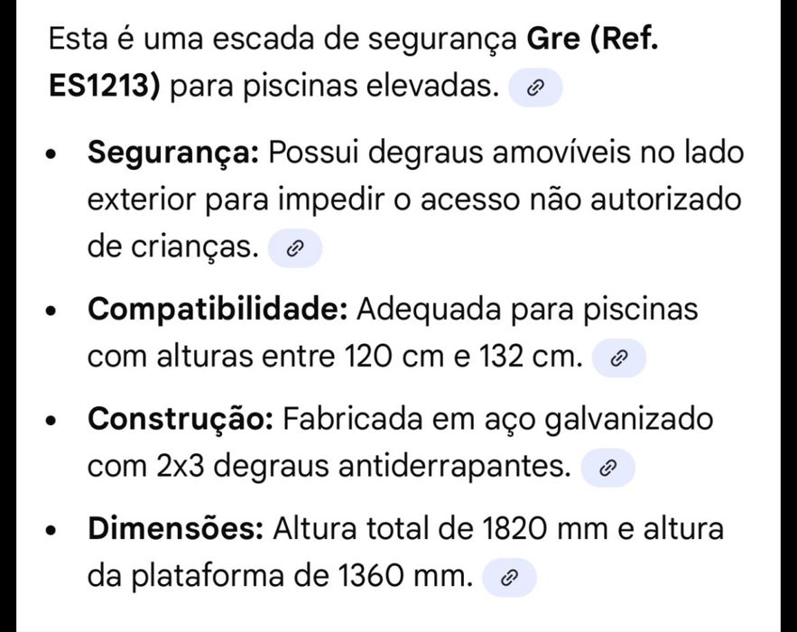 Escada para piscina elevada Gre (nova na caixa)