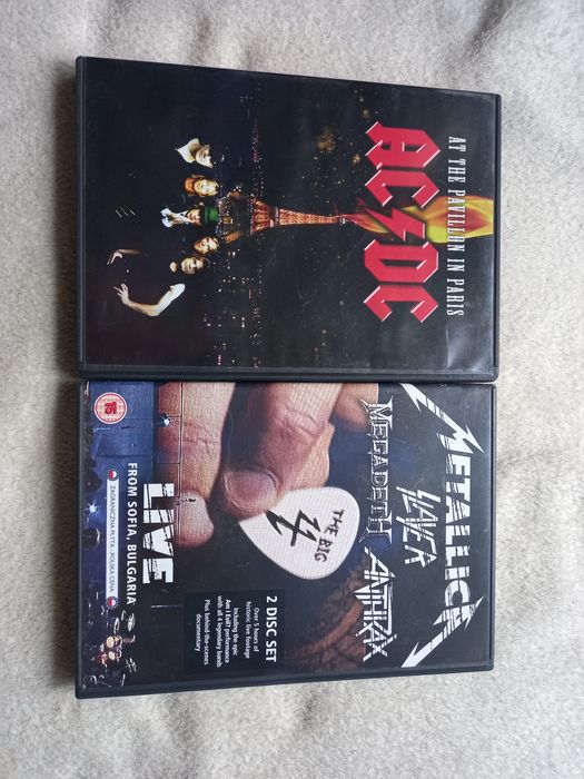 Zestaw trzech  płyt DVD - Metallica,AC/DC,Anthrax,Megadeth,Slayer