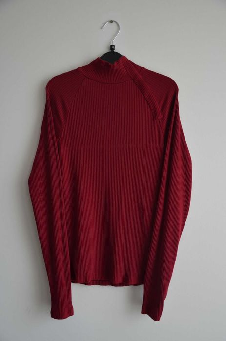 AMISU delikatny golf sweter damski bordo S/M 36 38