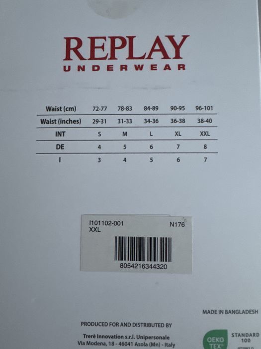 Replay bokserki męskie 3-pack XXL czarne szare czerwone oryginalne pudełko