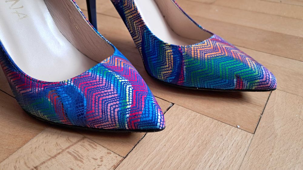 Buty na obcasie szpilki multikolor Verona Bizzarro rozm 37 piekne