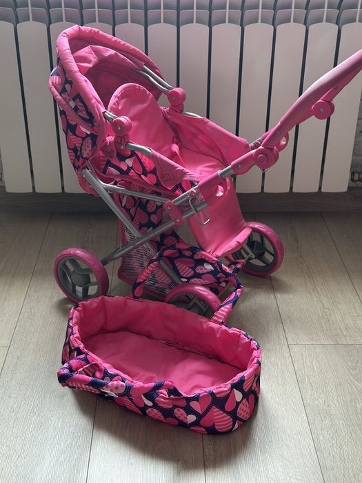 Коляска трансформер з люлькою для кукол Melogo (серце)