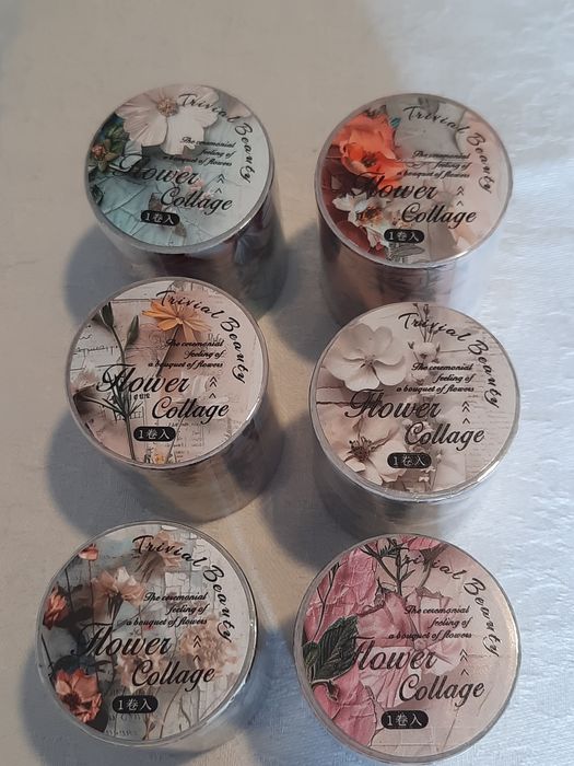 Coleção 6 rolos de fitas washi
