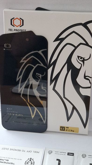Hartowane szkło Tel Protect 10X Privacy Titanium do Iphone 17 Pro Max