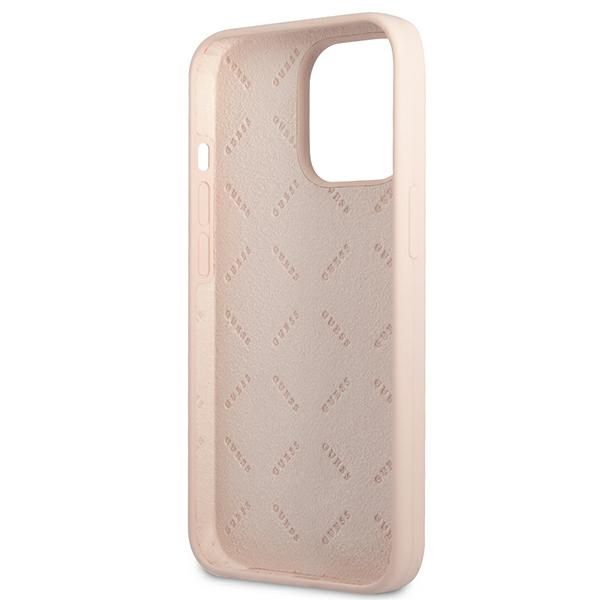 Guess GUHCP13XSLTGP iPhone 13 Pro Max 6,7 różowy/pink hardcase Silicone Triangle