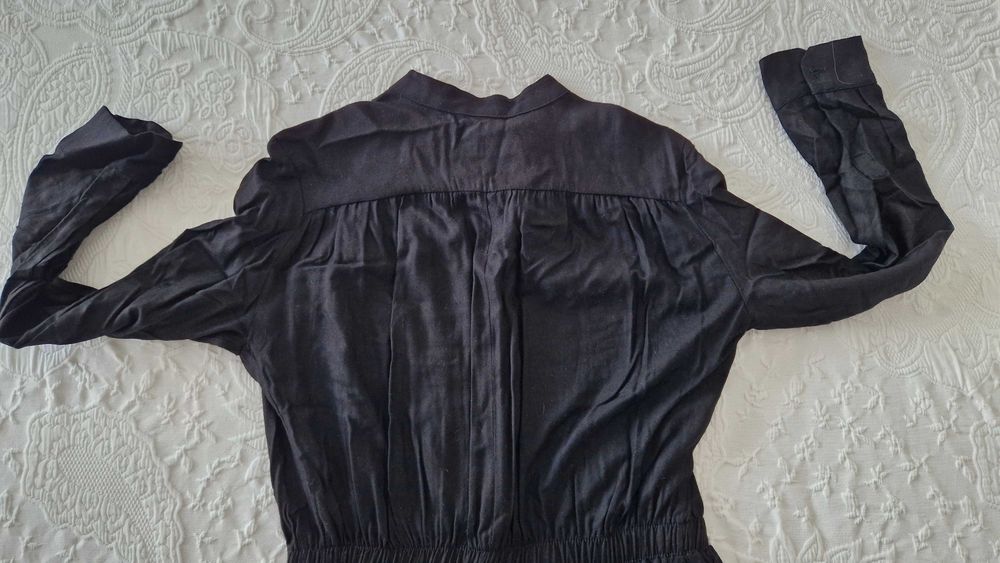 Macacão preto Zara de manga comprida, tamanho S