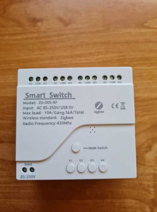 Przełącznik przekaźnik 4 kanałowy Tuya Zigbee zigbee2mqtt Home Assista
