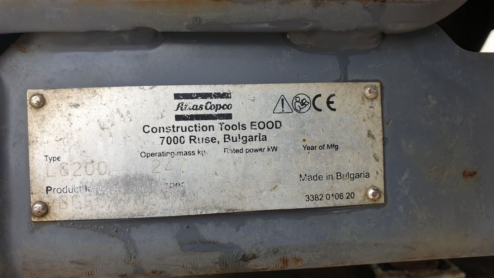 Zagęszczarka Atlas Copco LG200, 2015, 247 kg